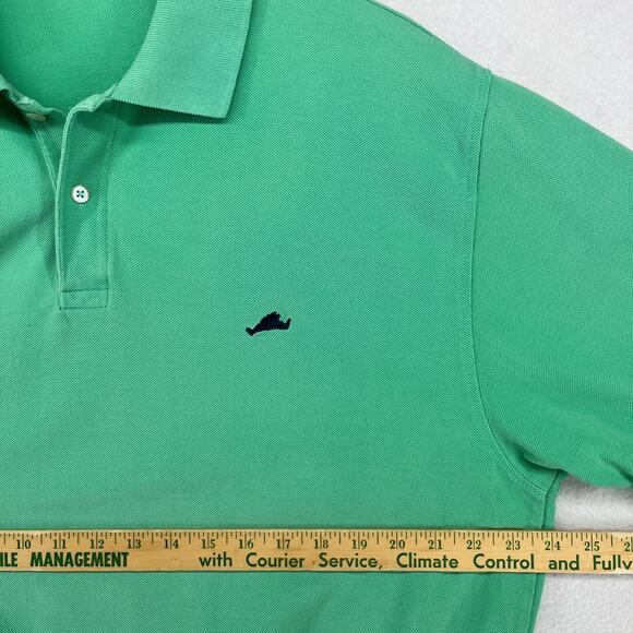 BRICKMANS Shirt XL MARTHAS VINEYARD Polo Golf Performance Pique Cotton Green - Picture 13 of 15